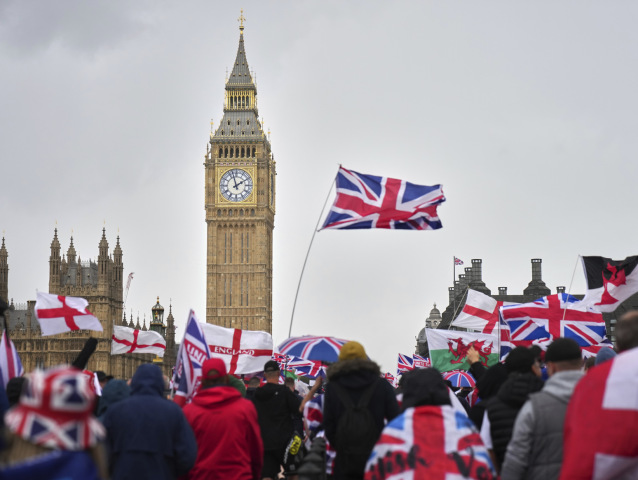 Británia, protest, Anglicko, Londýn, Big Ben