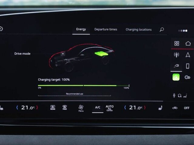 Infotainment MMI plug-in hybridných noviniek je prispôsobený ekologickému pohonu.