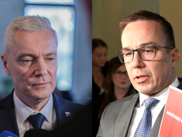 Poslanec Hlasu Ján Ferenčák, minister práce Erik Tomáš