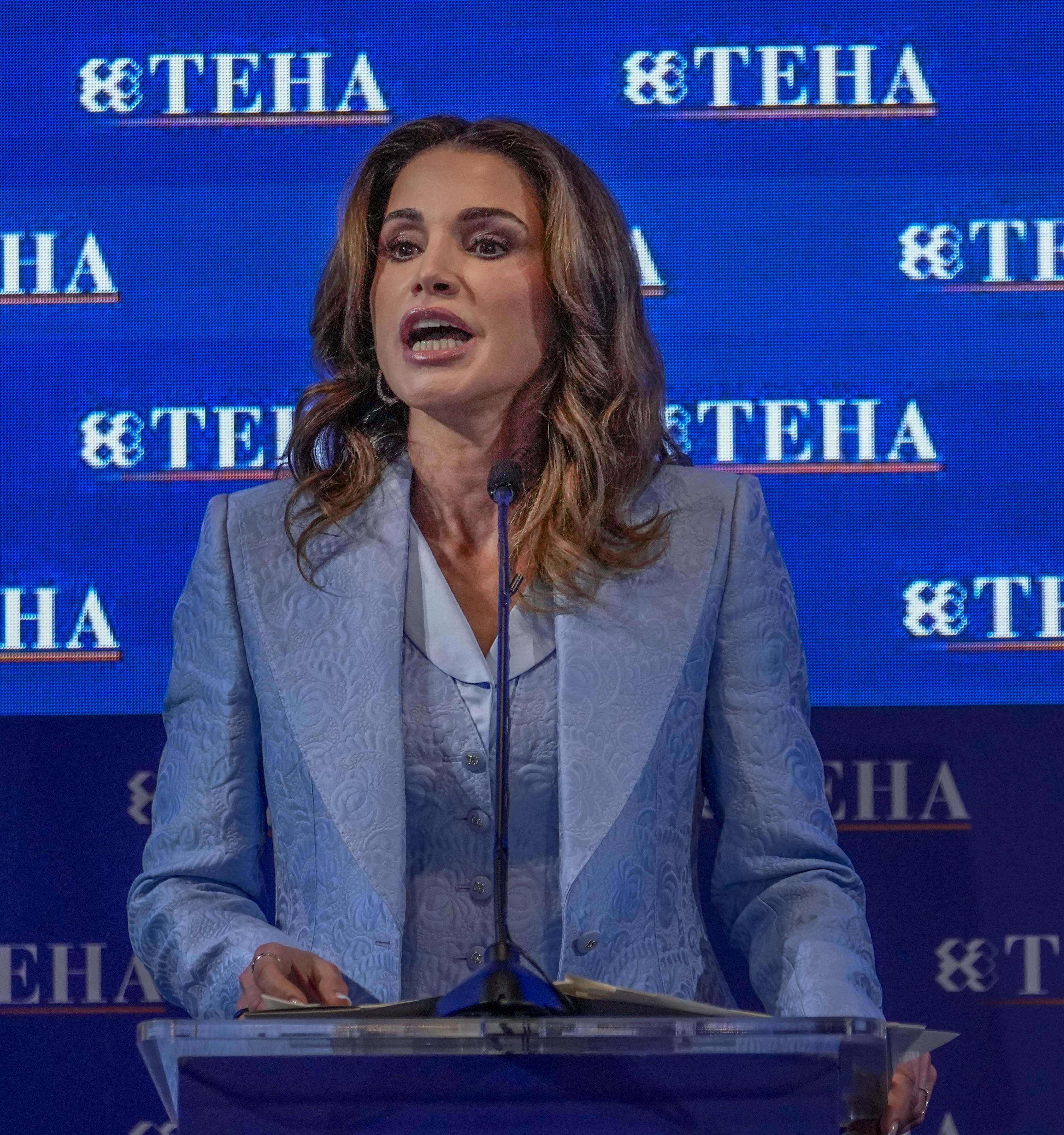 Jordánska kráľovná Rania začiatkom septembra na podujatí Ambrosetti Forum v talianskom Cernobbiu.