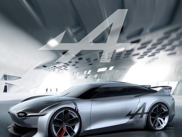 Vďaka špeciálnemu umiestneniu batérií si Alpine A110 aj po prestavbne na elektromobil zachová nízku stavbu karosérie. Toto je virtuálny koncept.