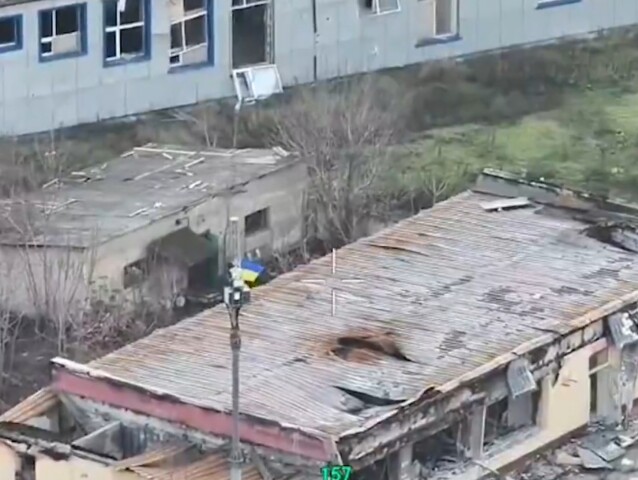 Pokrovsk, ukrajinská vlajka, vojna