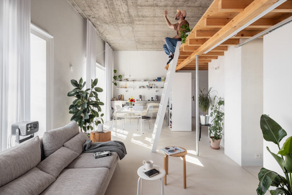 loft, interiér, byt, architekt