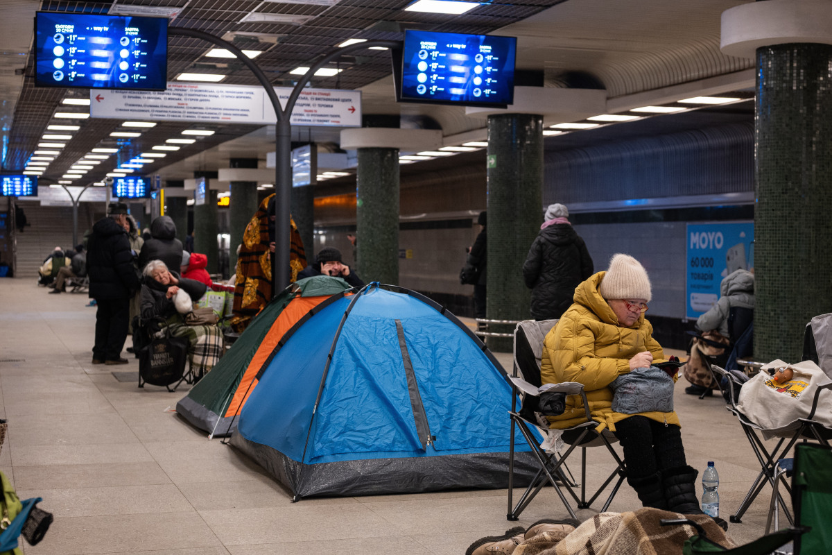 Ukrajina Rusko kyjev zima stan metro