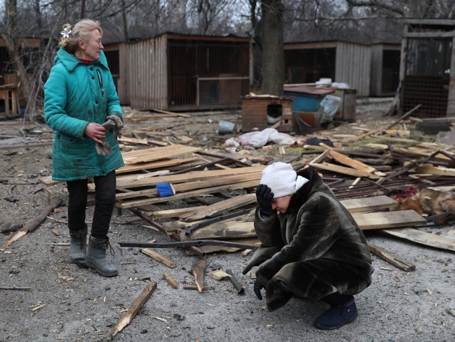 záchranárske psy, útulok, vojna na Ukrajine, ruský útok