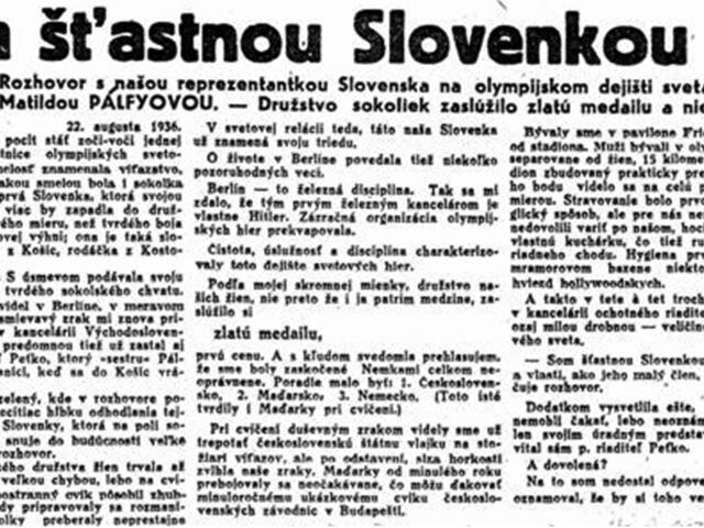 Z rozhovoru pre vtedajšie noviny je jasný jej vzťah k Slovensku.