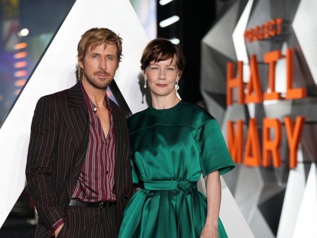 Herec Ryan Gosling a herečka Sandra Huller na premiére filmu Project Hail Mary.