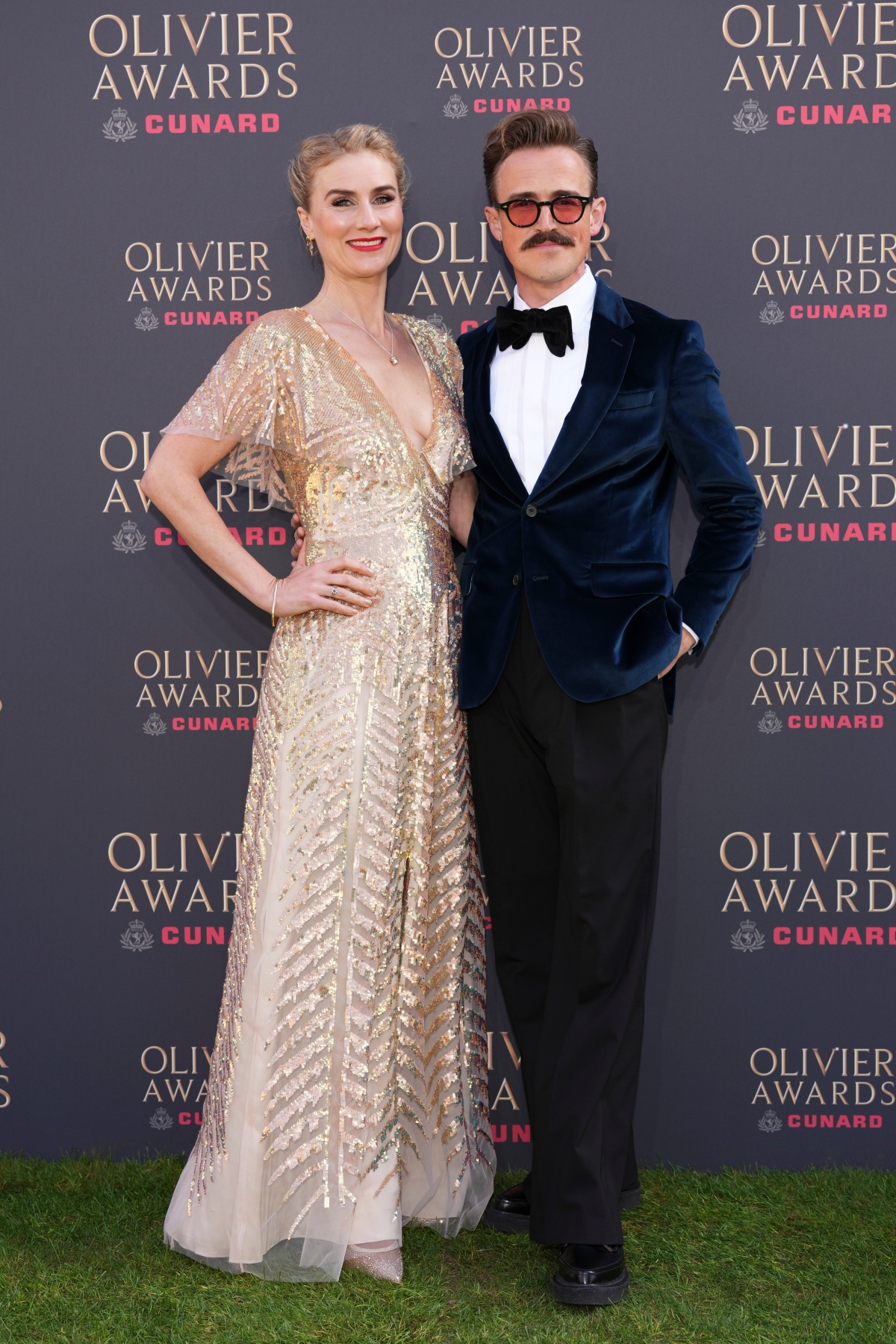 Jessica Swale a Tom Fletcher na vyhlásení cien Olivier Awards.