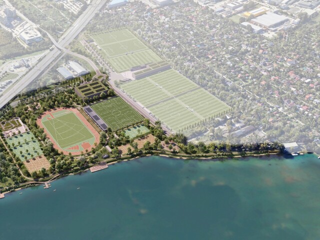 Vizualizácie nového športoviska Zlaté piesky. 
